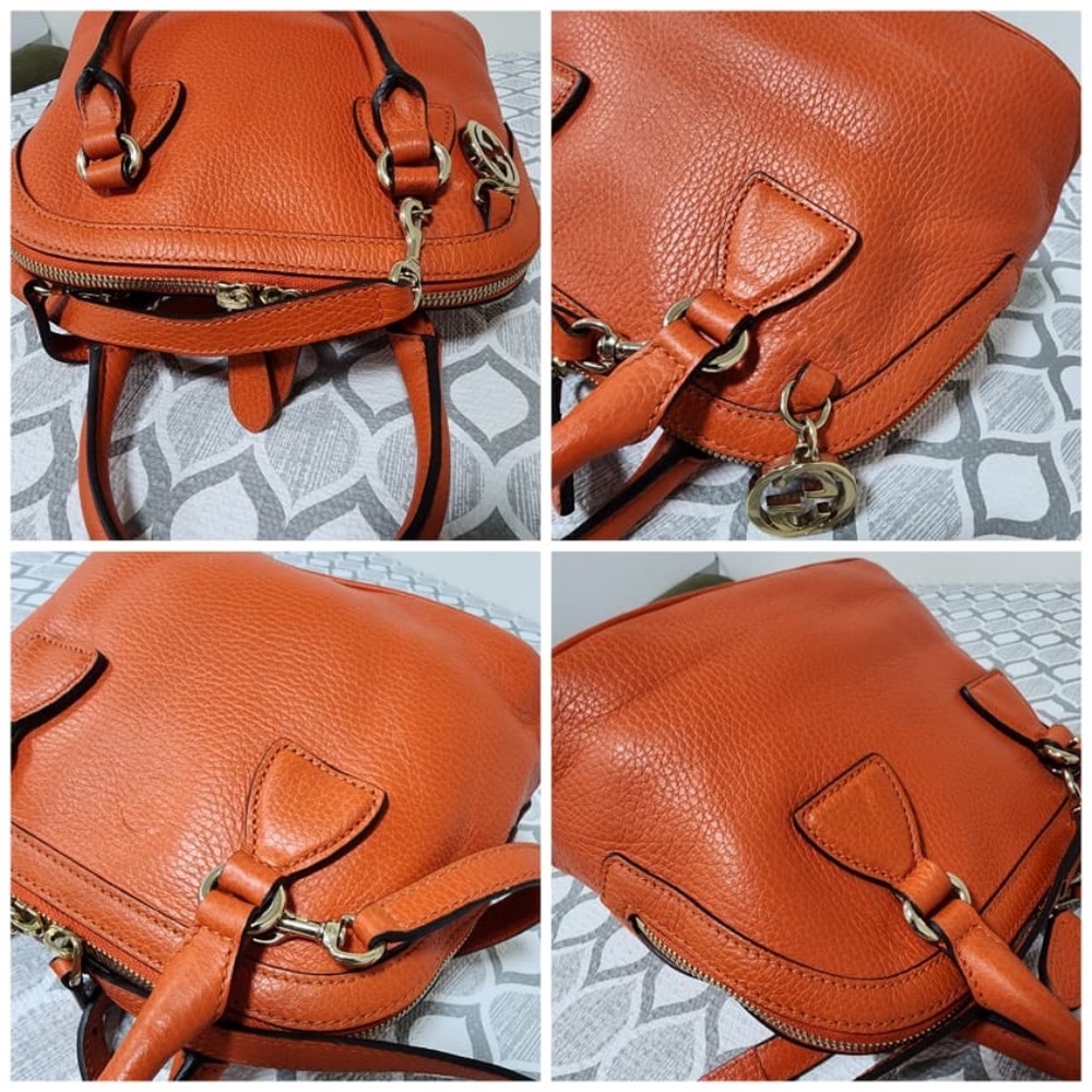 Authentic Gucci Mini Leather Interlocking G Dome … - image 9